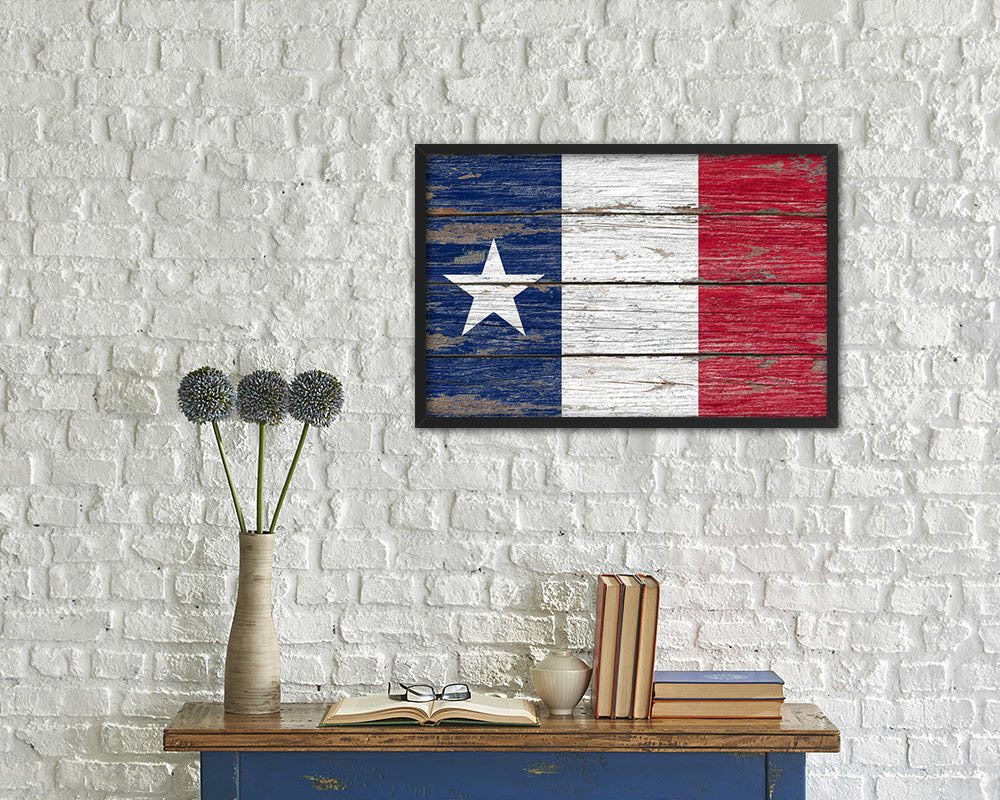 Texas Dodsons Historical Wood Rustic Flag Wood Framed Print Wall Art Decor Gifts