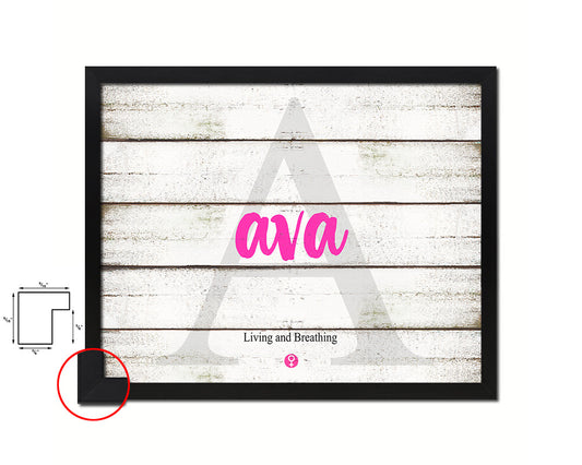 Ava Personalized Biblical Name Plate Art Framed Print Kids Baby Room Wall Decor Gifts