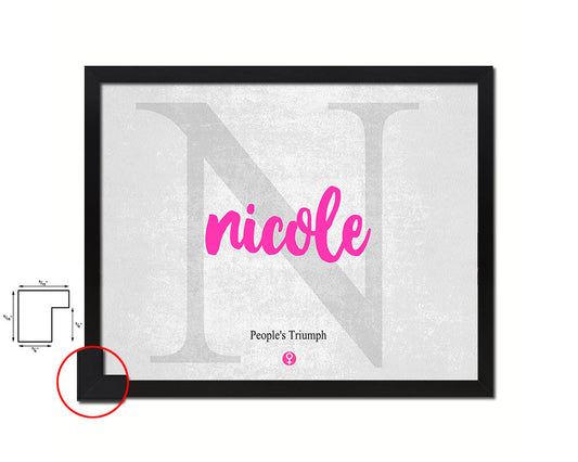 Nicole Personalized Biblical Name Plate Art Framed Print Kids Baby Room Wall Decor Gifts