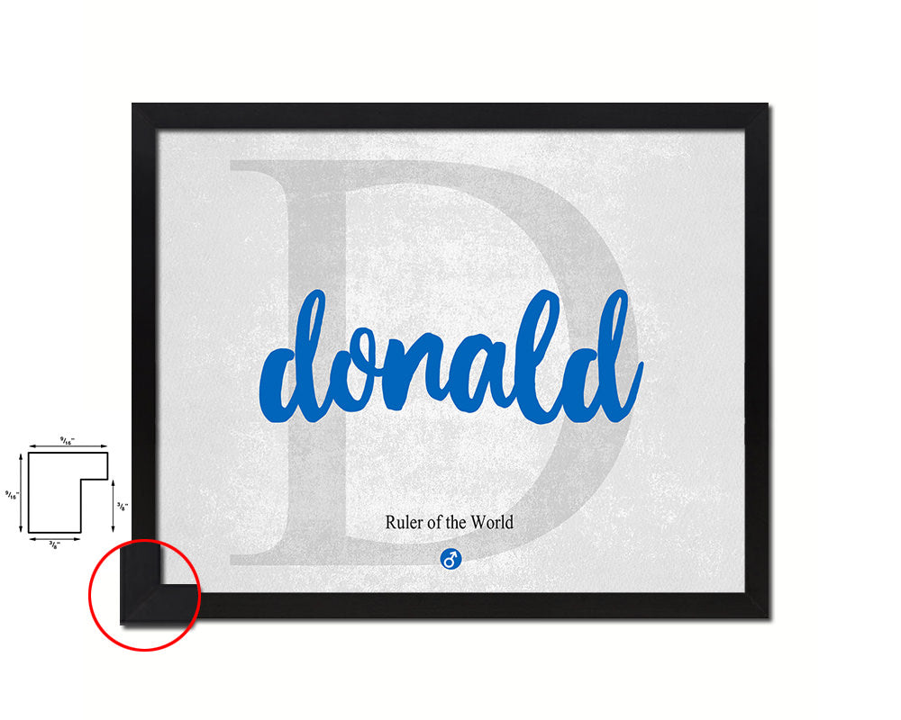 Donald Personalized Biblical Name Plate Art Framed Print Kids Baby Room Wall Decor Gifts