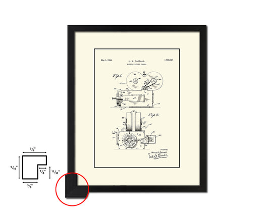 Picture Camera Motion Vintage Patent Artwork Black Frame Print Wall Art Decor Gifts