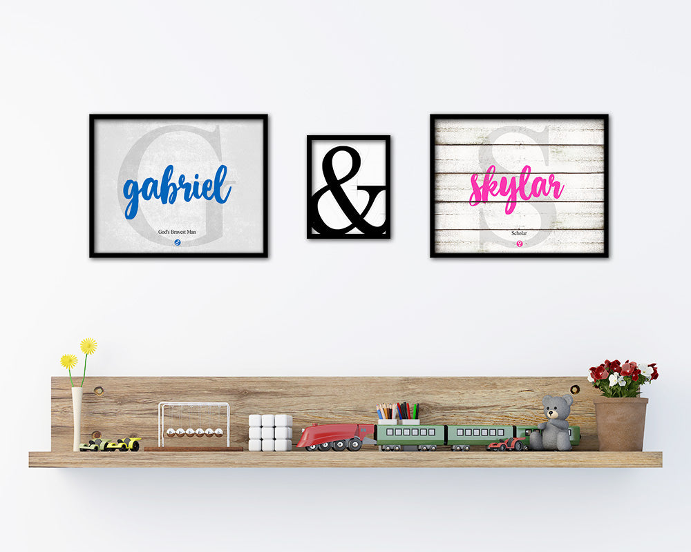 Gabriel Personalized Biblical Name Plate Art Framed Print Kids Baby Room Wall Decor Gifts