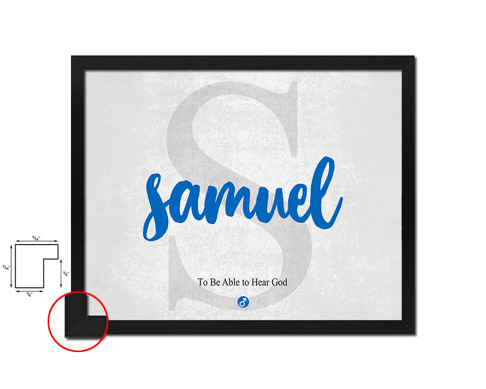 Samuel Personalized Biblical Name Plate Art Framed Print Kids Baby Room Wall Decor Gifts