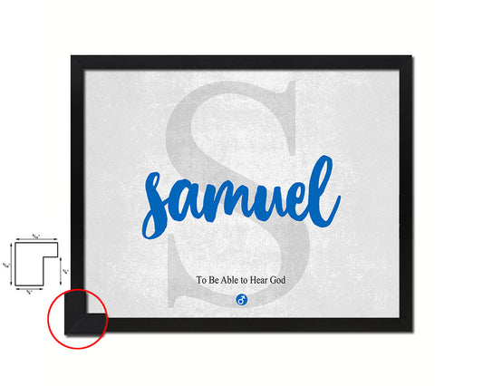 Samuel Personalized Biblical Name Plate Art Framed Print Kids Baby Room Wall Decor Gifts