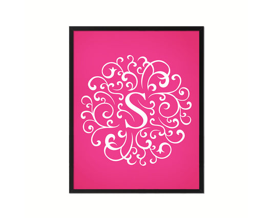 Letter S Mandela Monogram Framed Print Wall Art Decor Gifts