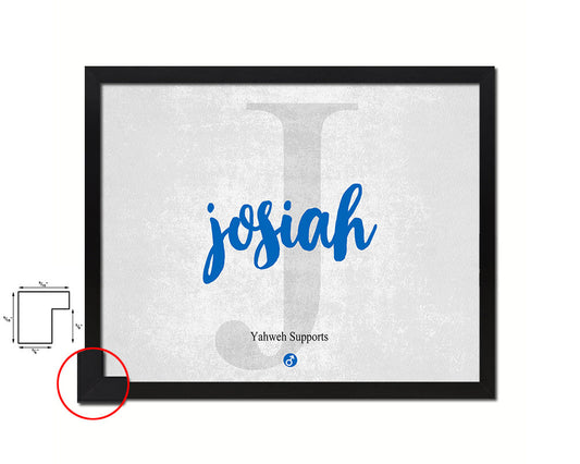 Josiah Personalized Biblical Name Plate Art Framed Print Kids Baby Room Wall Decor Gifts