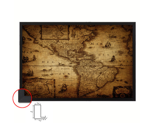 America 1690 Historical Map Framed Print Art Wall Decor Gifts