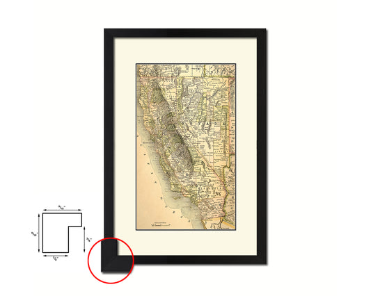 California Old Map Framed Print Art Gifts