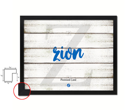 Zack Personalized Biblical Name Plate Art Framed Print Kids Baby Room Wall Decor Gifts