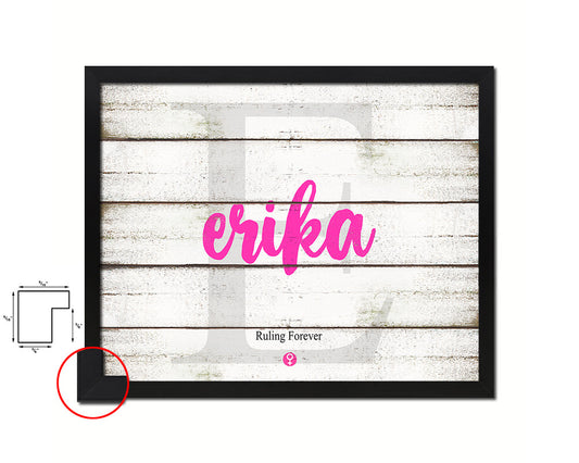 Erika Personalized Biblical Name Plate Art Framed Print Kids Baby Room Wall Decor Gifts