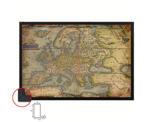 Europe Abraham Ortelius Circa 1570 Antique Map Framed Print Art Wall Decor Gifts