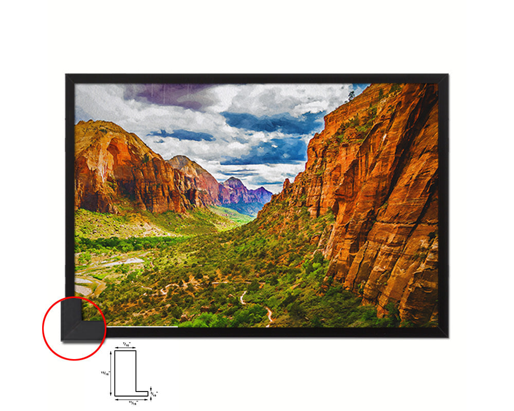 Zion National Park Utah Landscape Painting Print Art Frame Home Wall Decor Gifts