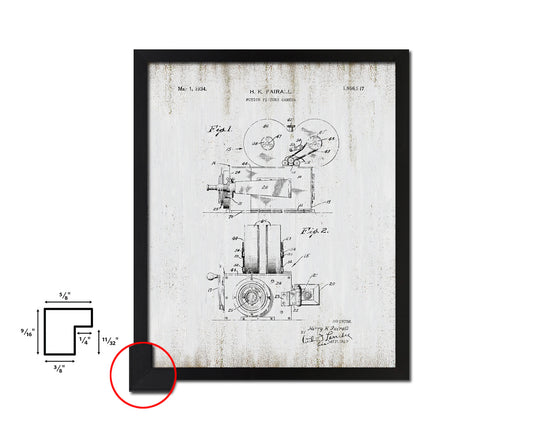 Picture Camera Motion Vintage Patent Artwork Black Frame Print Wall Art Decor Gifts