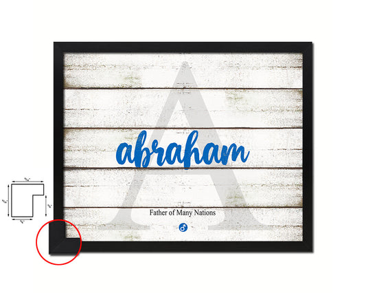 Abraham Personalized Biblical Name Plate Art Framed Print Kids Baby Room Wall Decor Gifts