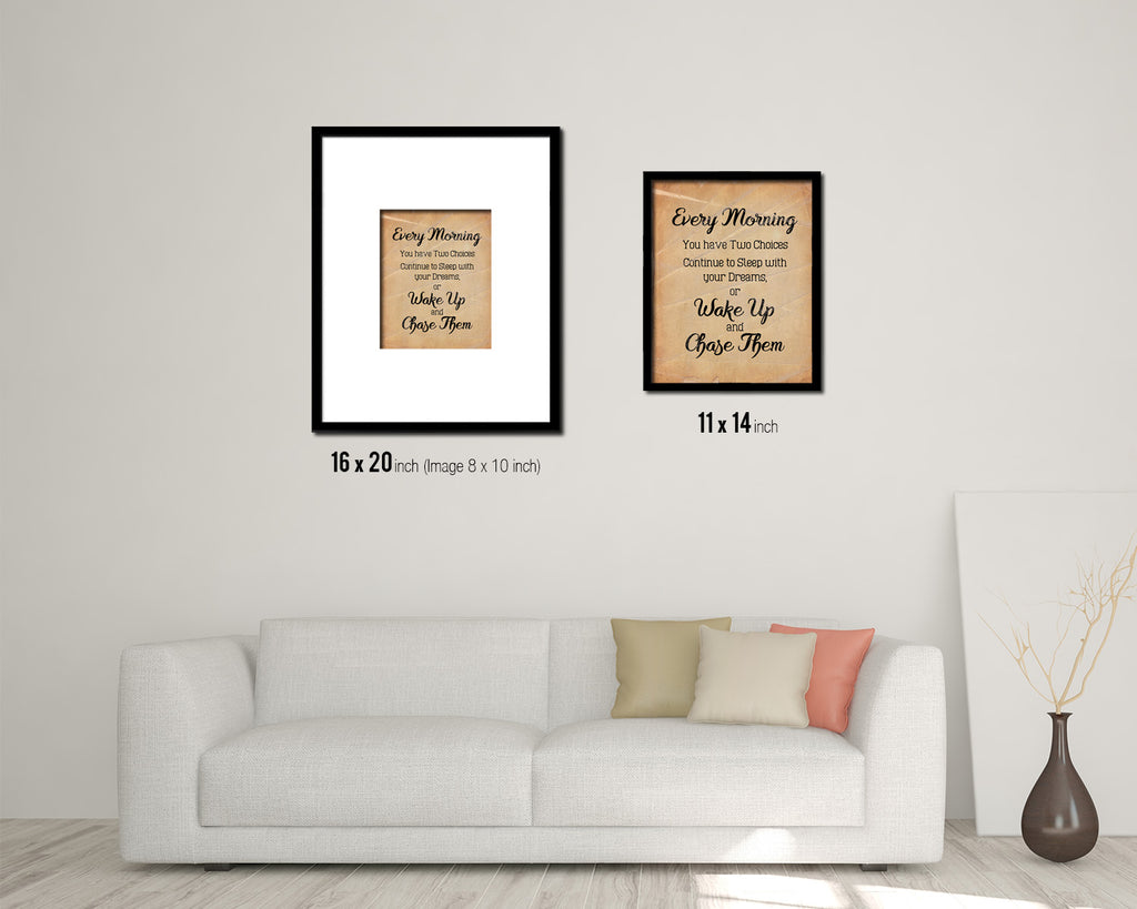 Every morning you have two choices Vintage Quote Words Framed Wall ...