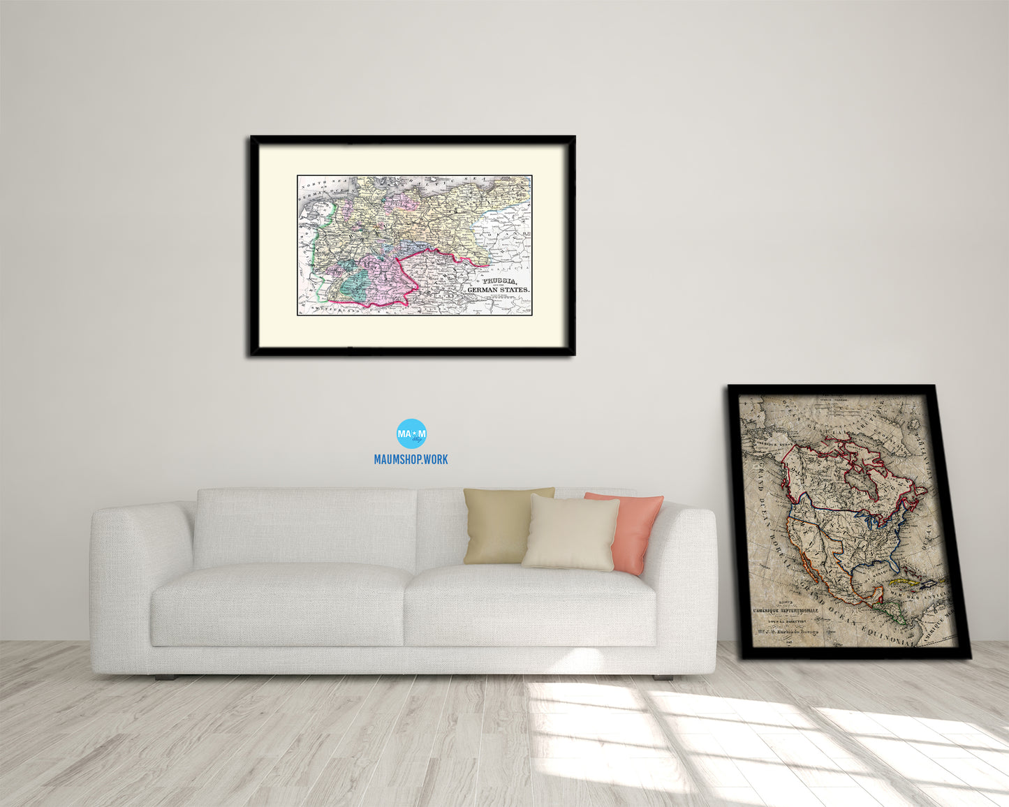 Prussia Germany Old Map Framed Print Art Wall Decor Gifts