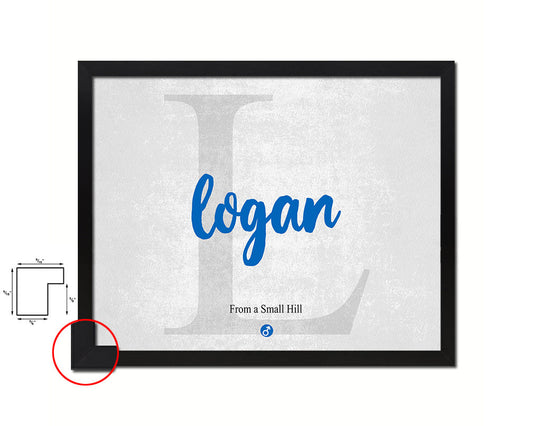 Logan Personalized Biblical Name Plate Art Framed Print Kids Baby Room Wall Decor Gifts