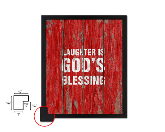 Laughter is God's blessing Quote Framed Print Home Decor Wall Art Gifts