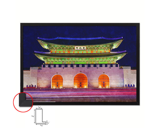 Seuol South Korea Gwanghwamun gate at Geyongbokgung Palace Landscape Painting Print Art Frame