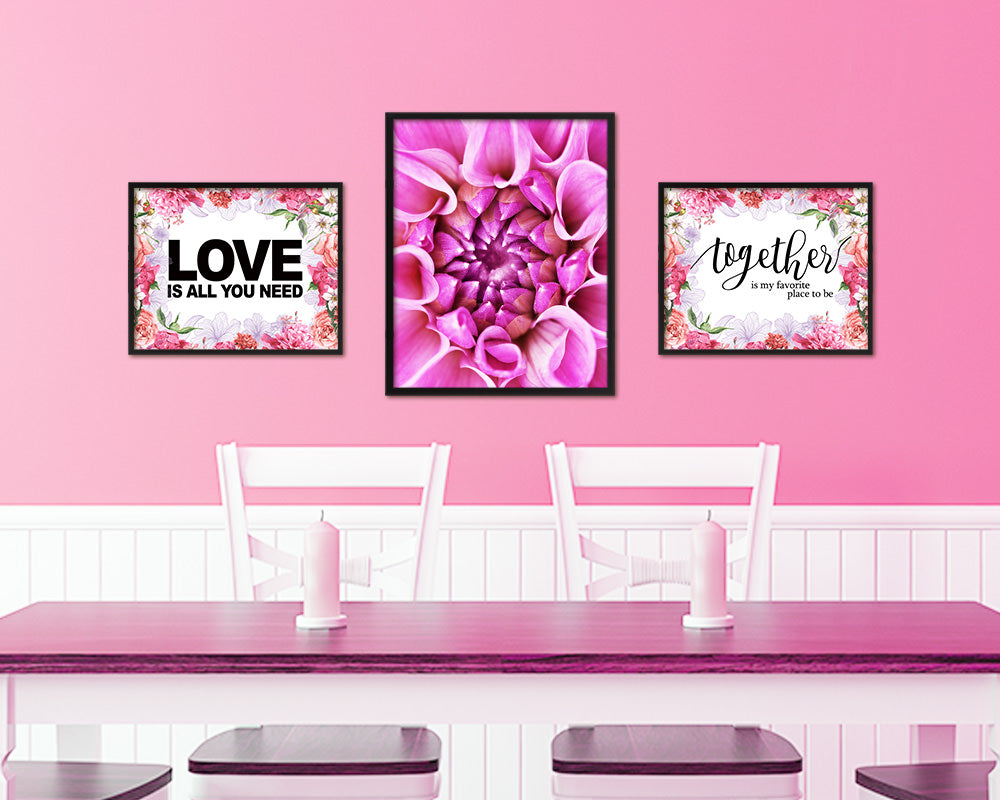 Chrysanthemum Pink Flower Wood Framed Paper Print Wall Decor Art Gifts