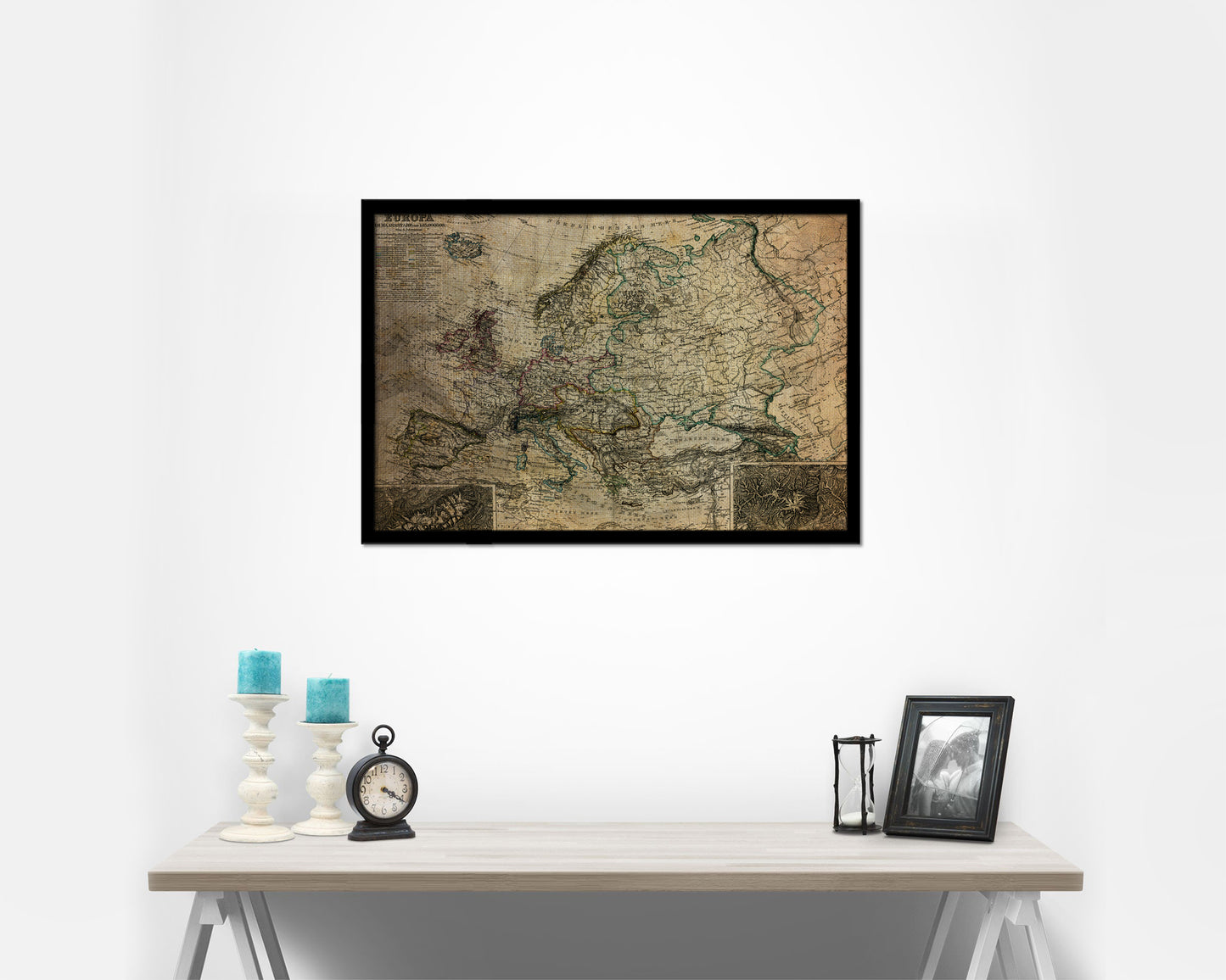 Europe 1872 Vintage Map Framed Print Art Wall Decor Gifts