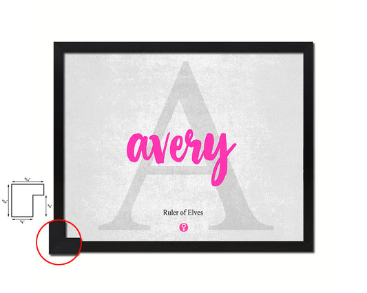 Avery Personalized Biblical Name Plate Art Framed Print Kids Baby Room Wall Decor Gifts