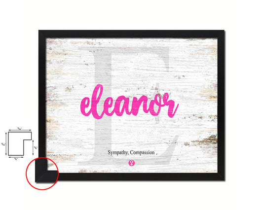 Eleanor Personalized Biblical Name Plate Art Framed Print Kids Baby Room Wall Decor Gifts