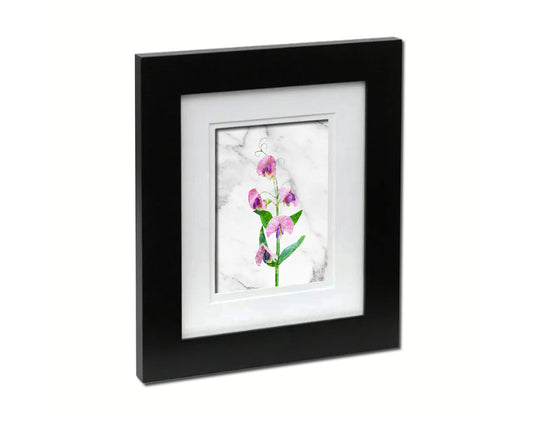 Sweet Pea Marble Texture Plants Art Wood Framed Print Wall Decor Gifts