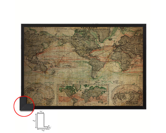 World Nicolaes Visscher in Amsterdam 1652 Vintage Map Framed Print Art Wall Decor Gifts