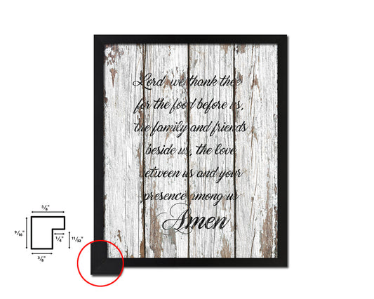 Lord we thank thee for the food before us, Amen Quote Framed Print Home Decor Wall Art Gifts