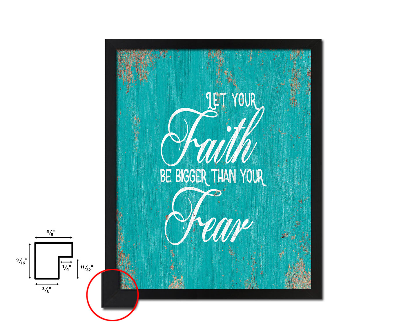 Let your Faith be bigger than your fear Quote Framed Print Home Decor Wall Art Gifts