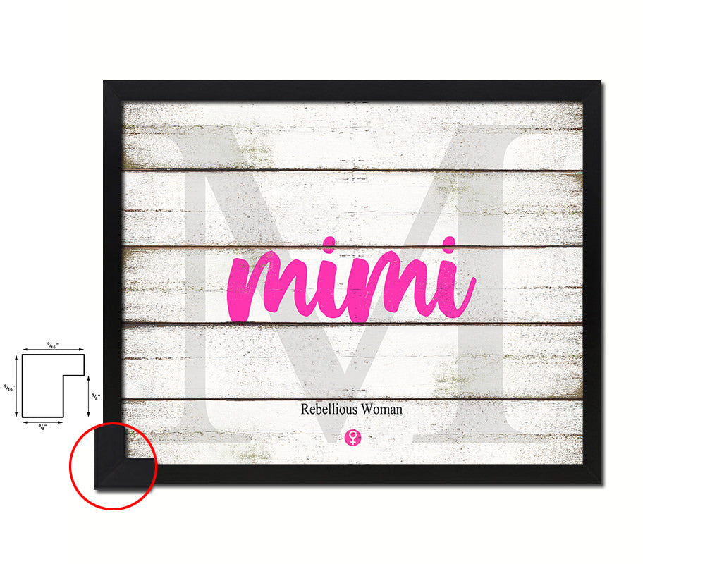 Mimi Personalized Biblical Name Plate Art Framed Print Kids Baby Room Wall Decor Gifts