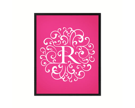 Letter R Mandela Monogram Framed Print Wall Art Decor Gifts