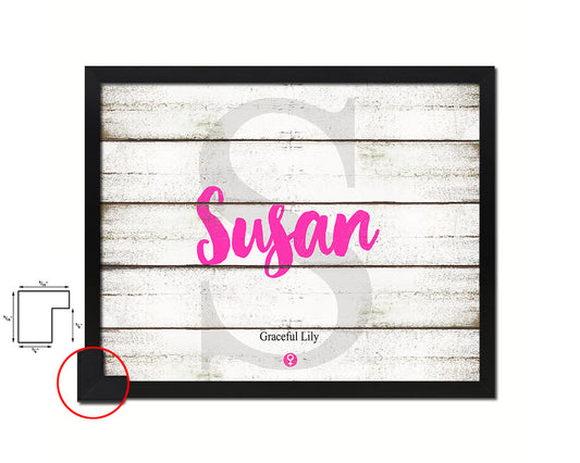 Susan Personalized Biblical Name Plate Art Framed Print Kids Baby Room Wall Decor Gifts