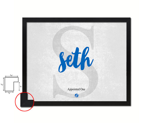 Seth Personalized Biblical Name Plate Art Framed Print Kids Baby Room Wall Decor Gifts