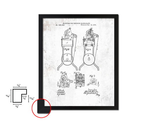 Tenoning Blind-Slats Machine Vintage Patent Artwork Black Frame Print Gifts