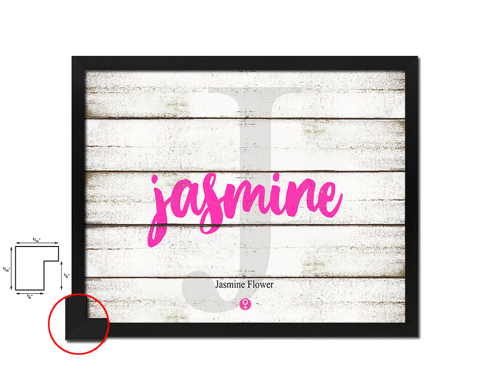 Jasmine Personalized Biblical Name Plate Art Framed Print Kids Baby Room Wall Decor Gifts