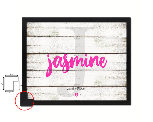 Jasmine Personalized Biblical Name Plate Art Framed Print Kids Baby Room Wall Decor Gifts