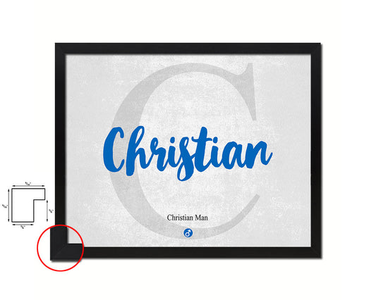 Christian Personalized Biblical Name Plate Art Framed Print Kids Baby Room Wall Decor Gifts