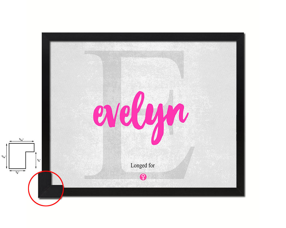 Evelyn Personalized Biblical Name Plate Art Framed Print Kids Baby Room Wall Decor Gifts