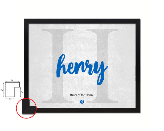 Henry Personalized Biblical Name Plate Art Framed Print Kids Baby Room Wall Decor Gifts