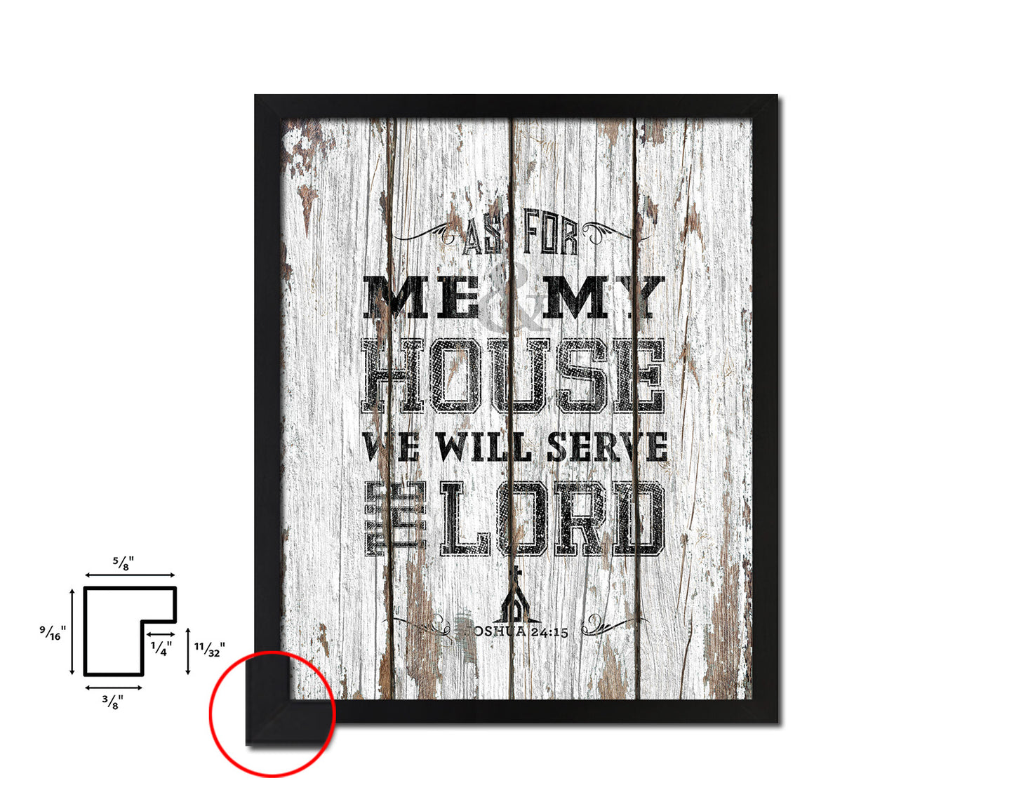 As for me & my house, we will serve the Lord Quote Wood Framed Print Home Decor Wall Art Gifts