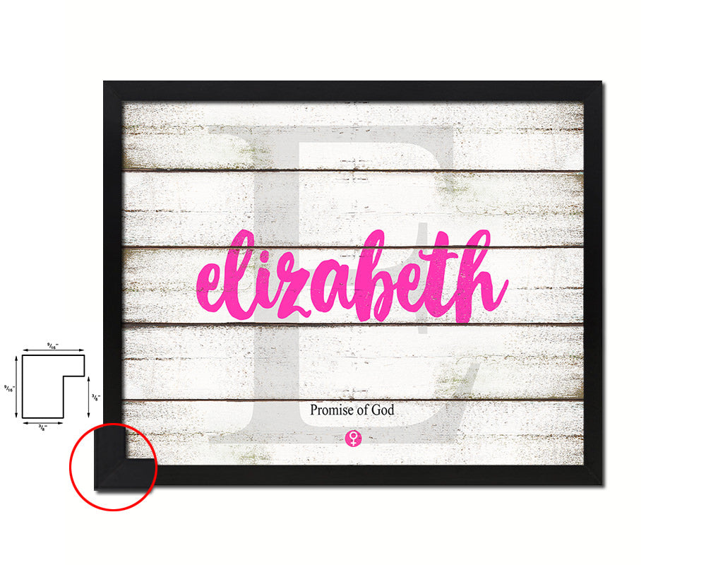 Elizabeth Personalized Biblical Name Plate Art Framed Print Kids Baby Room Wall Decor Gifts