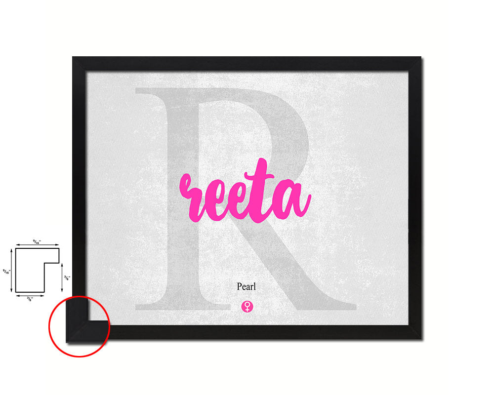 Reeta Personalized Biblical Name Plate Art Framed Print Kids Baby Room Wall Decor Gifts