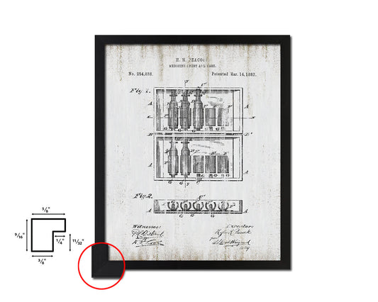 Medicine Chest and Case Pharmacist Vintage Patent Artwork Black Frame Print Gifts