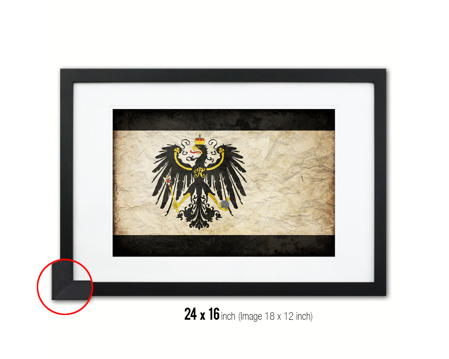 Kingdom of Prussia Germany Historical Vintage Military Flag Framed Print Sign Decor Wall Art Gifts