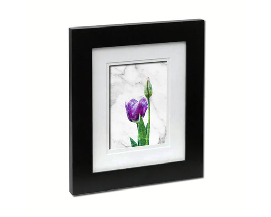 Tulip Marble Texture Plants Art Wood Framed Print Wall Decor Gifts