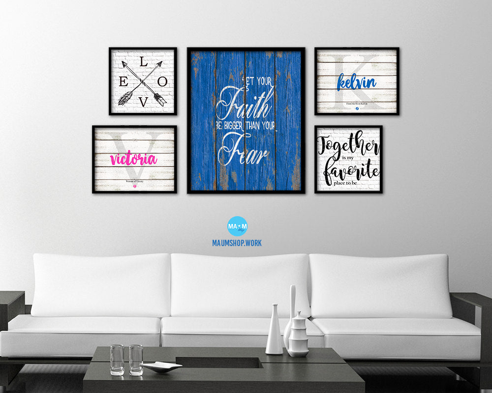 Let your Faith be bigger than your fear Quote Framed Print Home Decor Wall Art Gifts