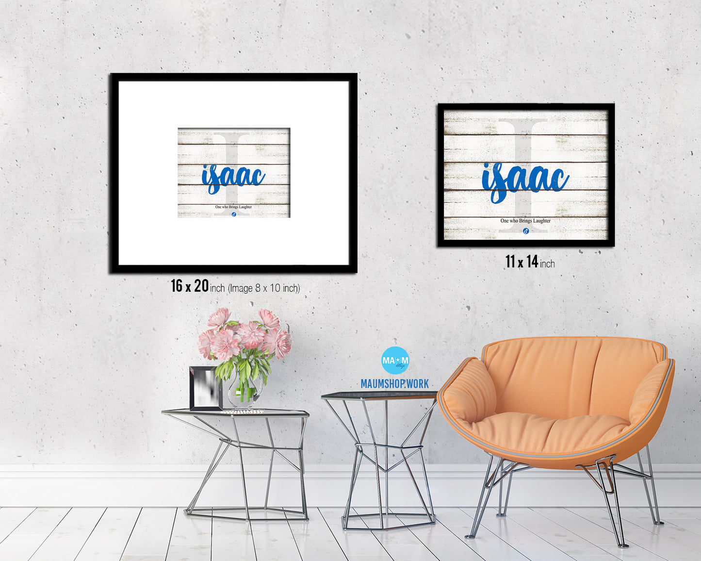 Isaac Personalized Biblical Name Plate Art Framed Print Kids Baby Room Wall Decor Gifts