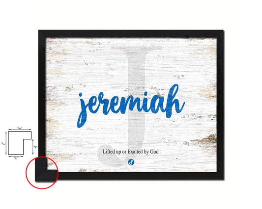 Jeremiah Personalized Biblical Name Plate Art Framed Print Kids Baby Room Wall Decor Gifts